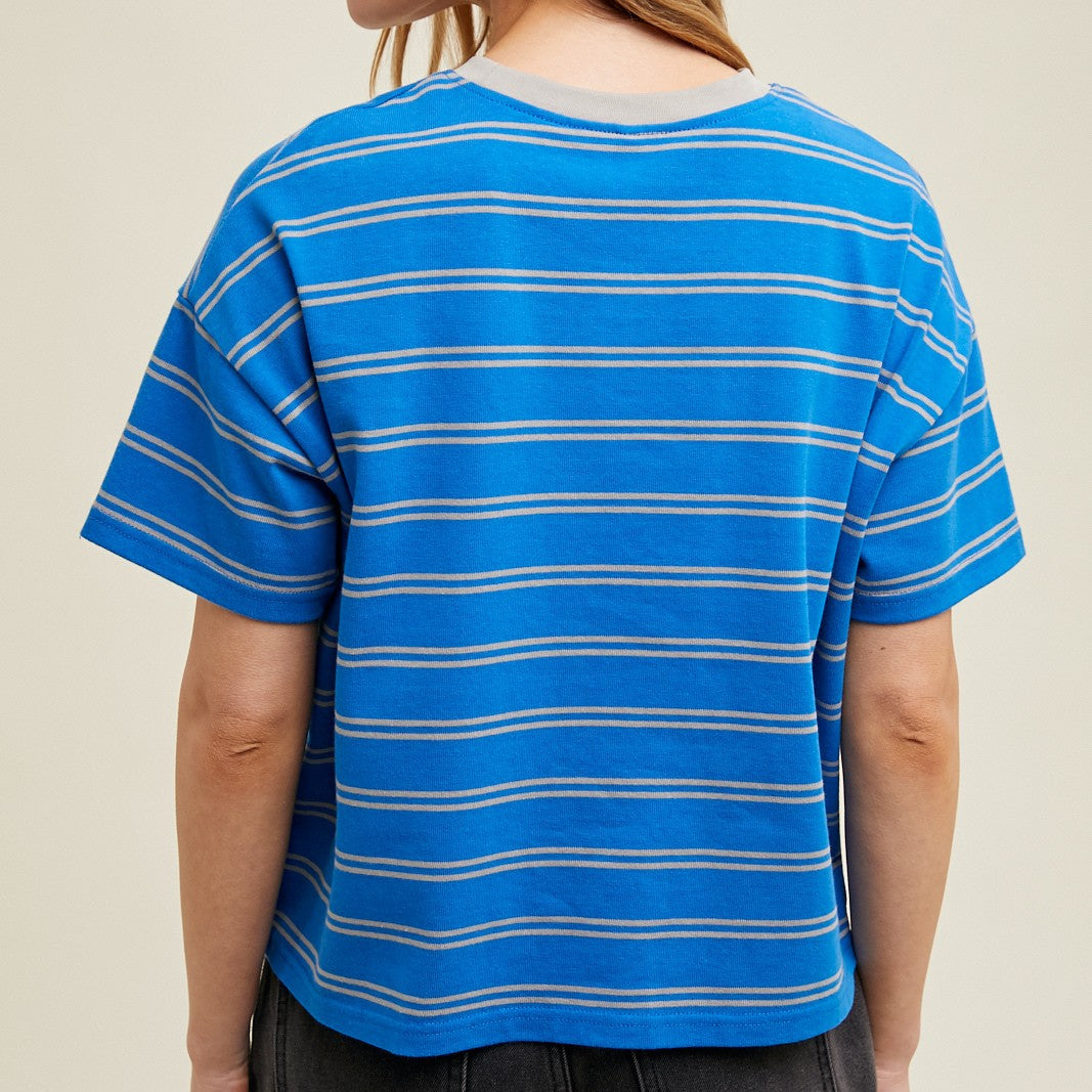 claire striped boxy tee
