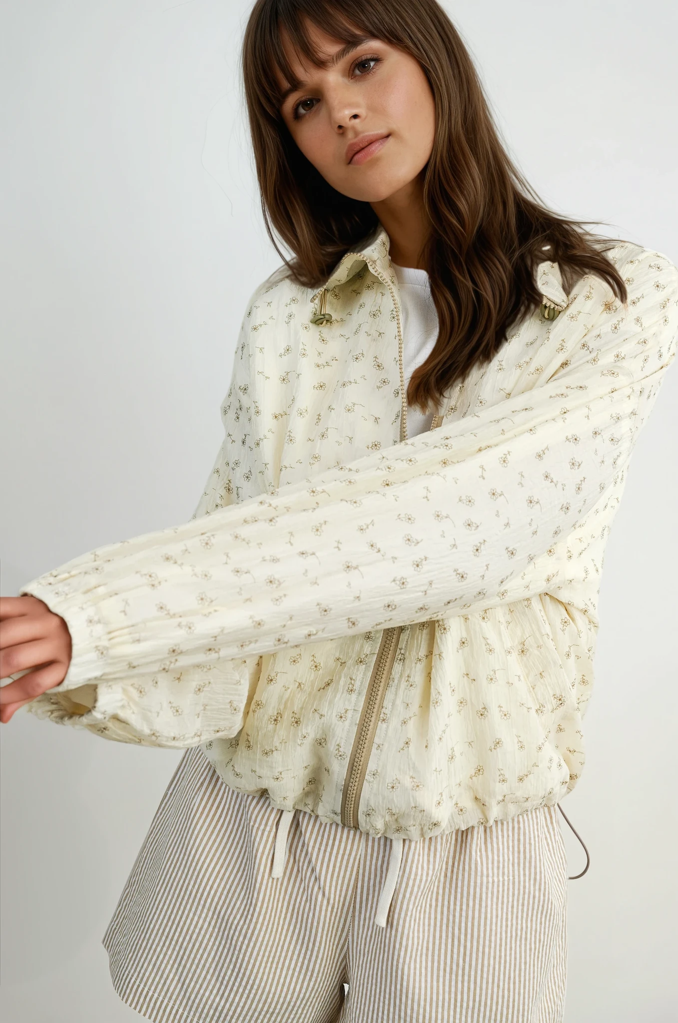 desi floral collared jacket