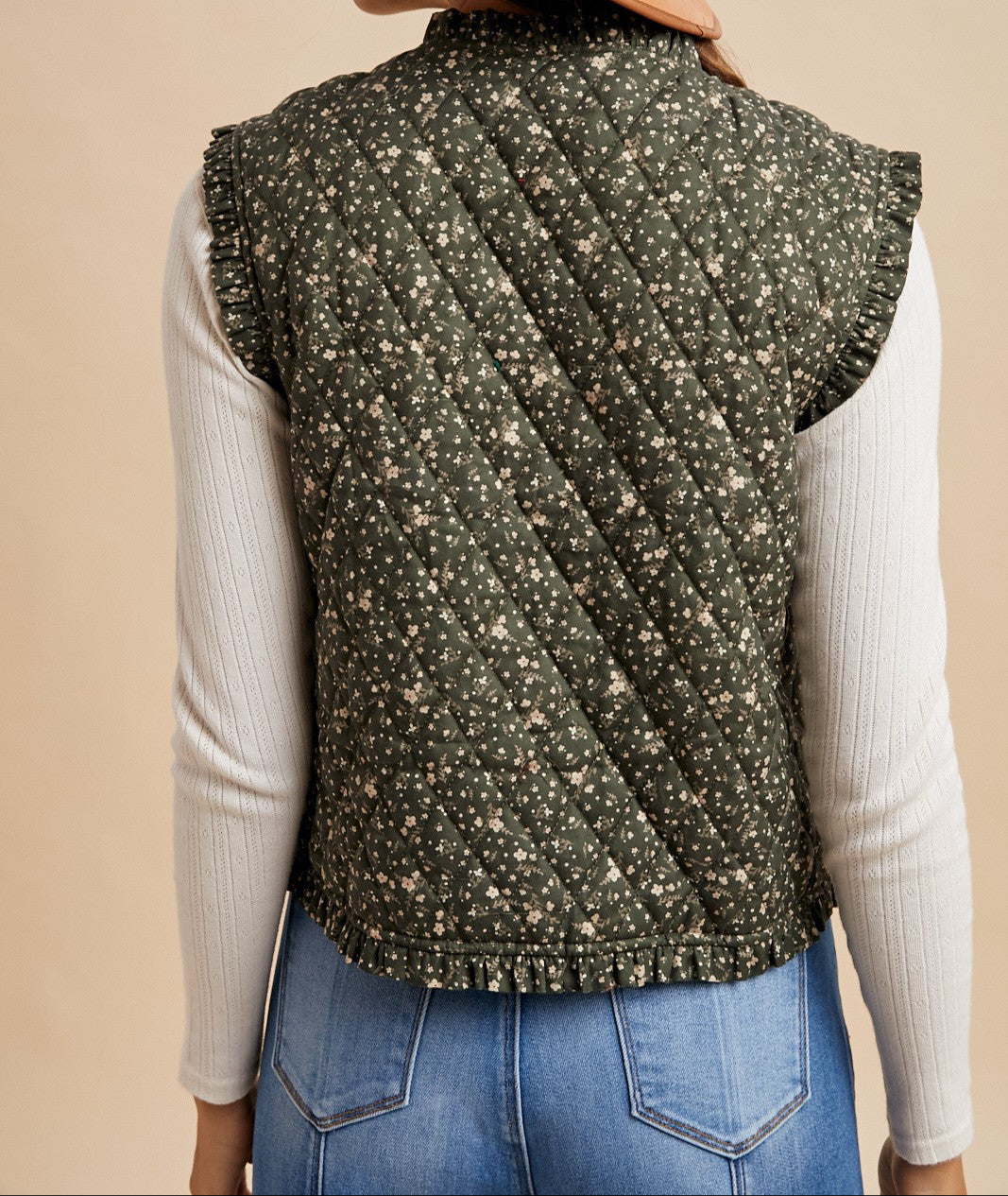 dailee floral quilted vest