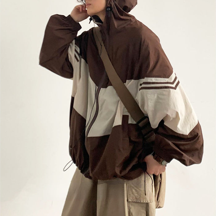 90's brown oversized bomber jacket