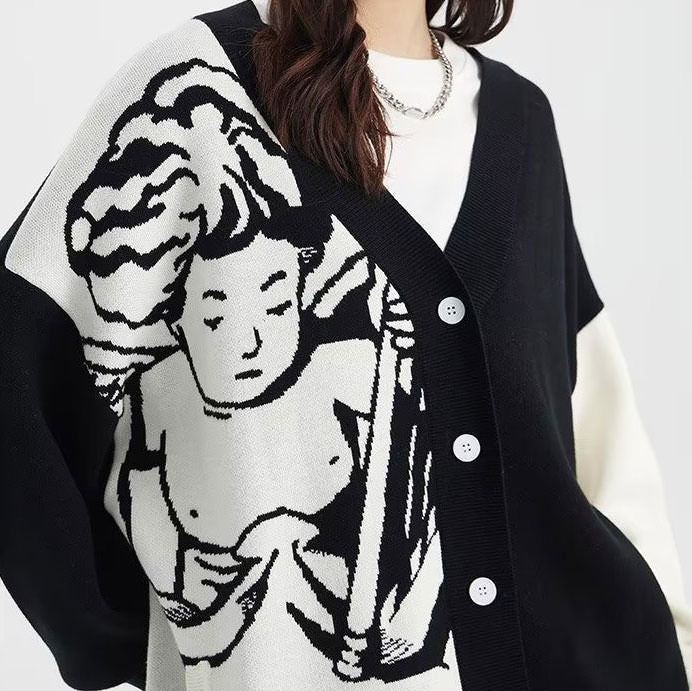 cherub aesthetic asymmetrical cardigan