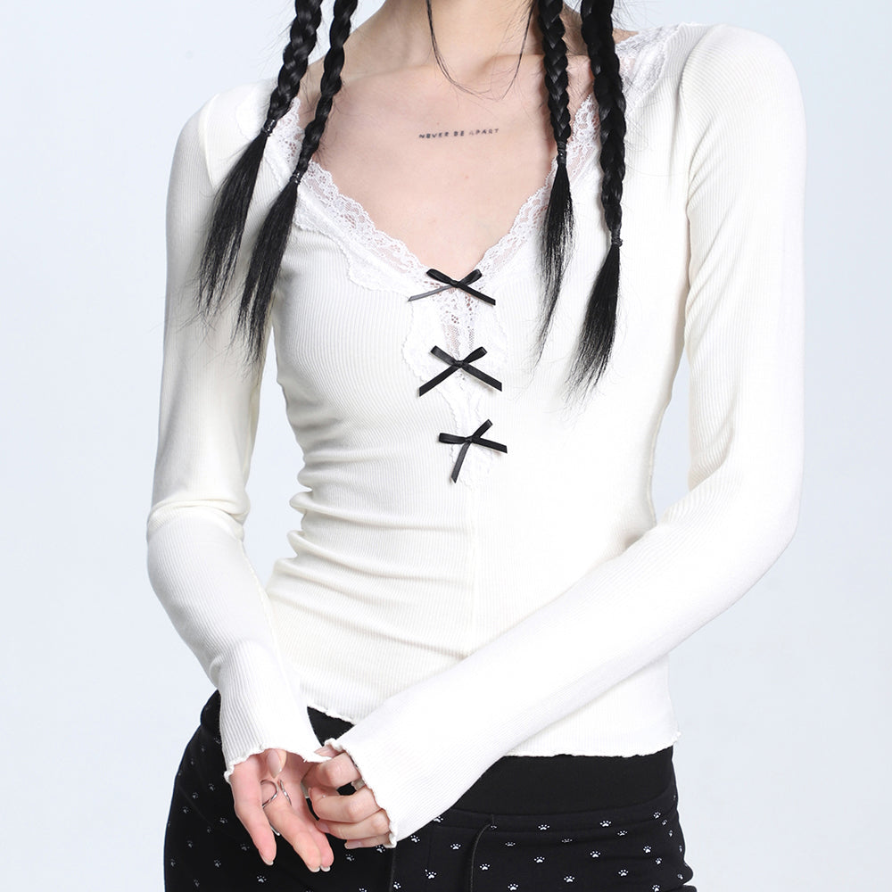 coquette aesthetic v neck top
