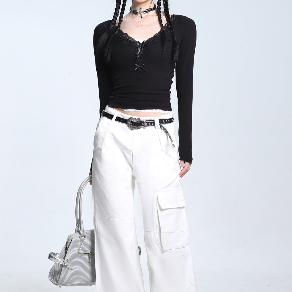 coquette aesthetic v neck top