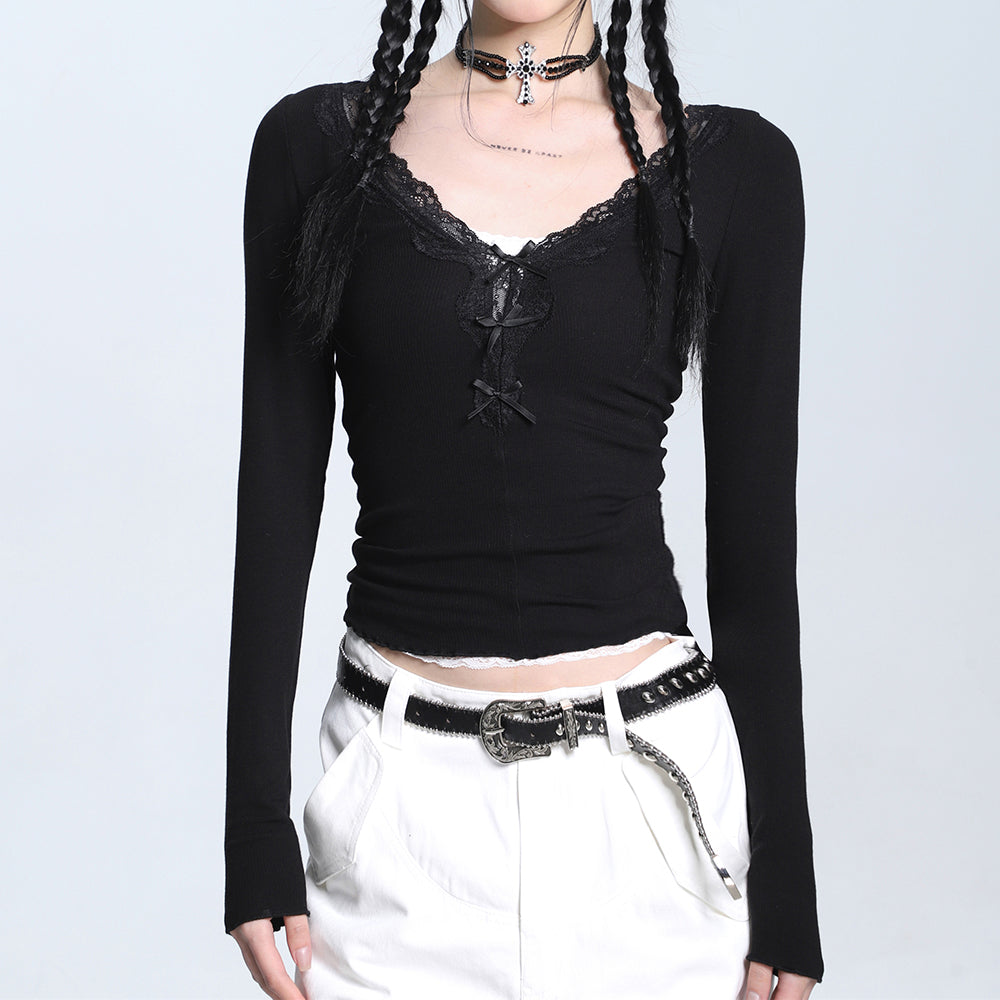 coquette aesthetic v neck top