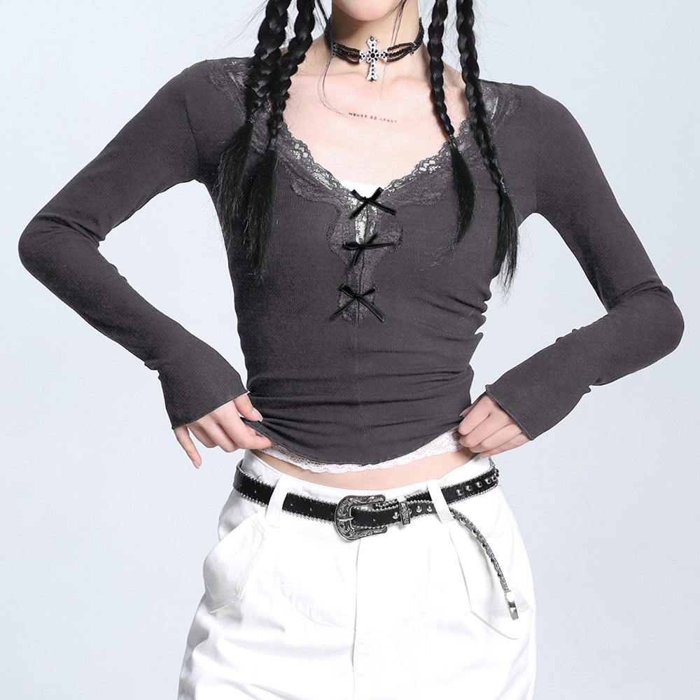 coquette aesthetic v neck top