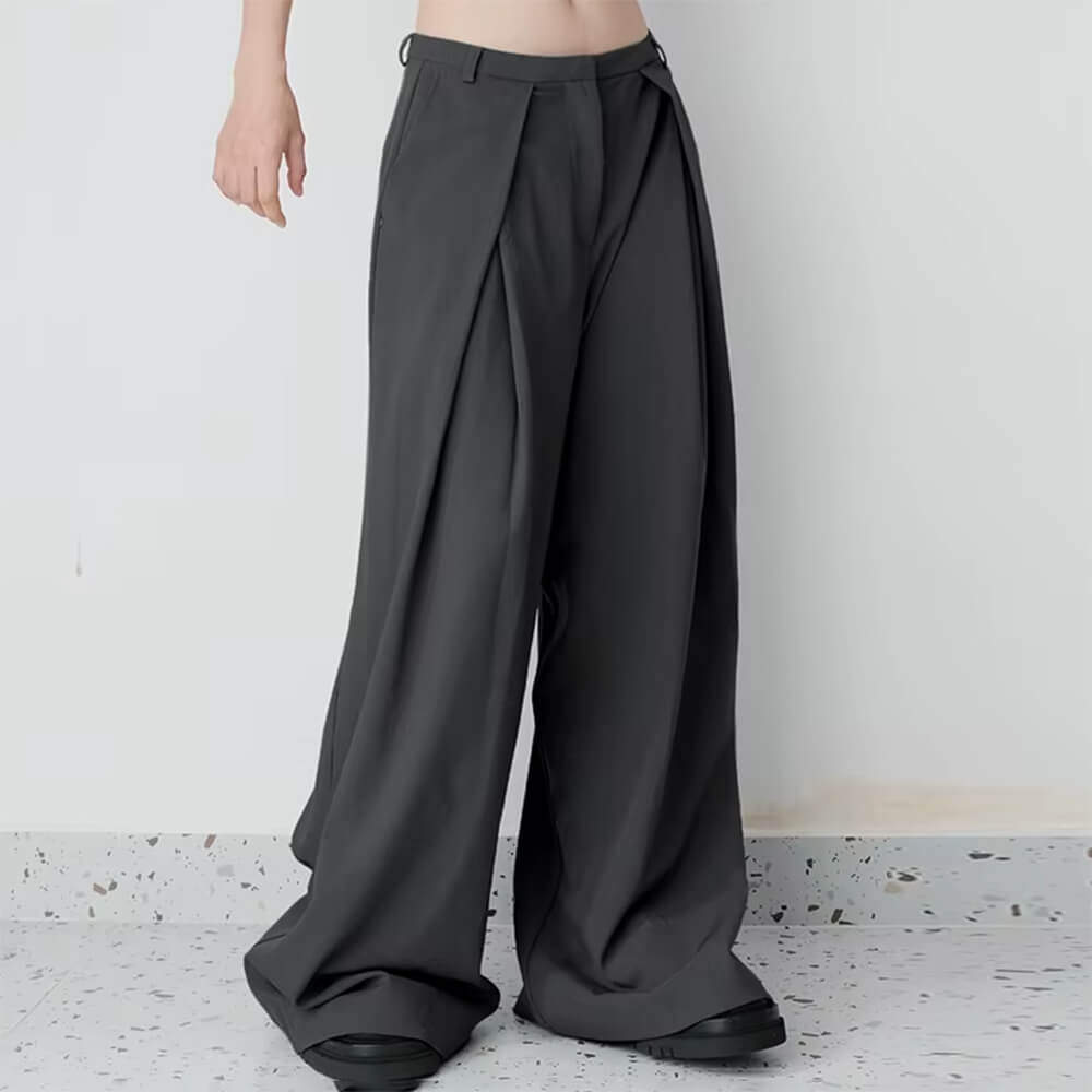 dark academia wide leg pants