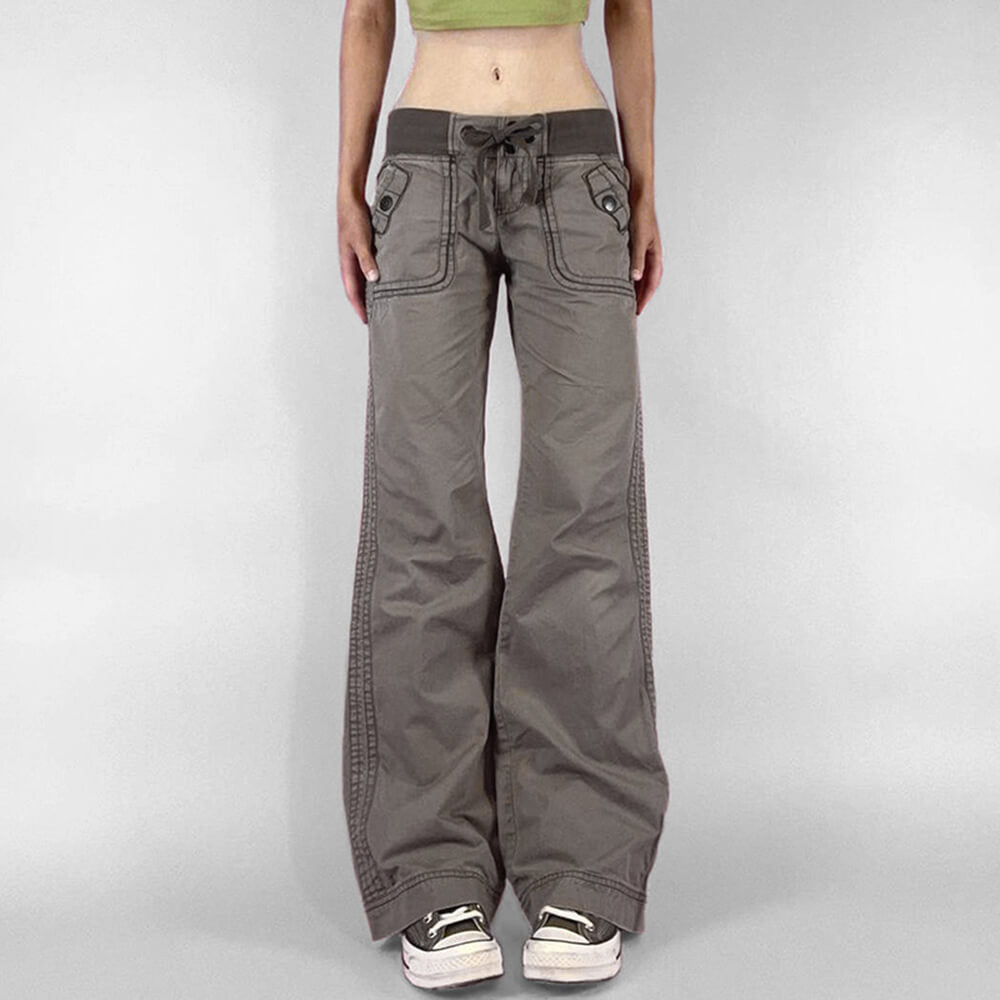 downtown girl drawstring denim pants