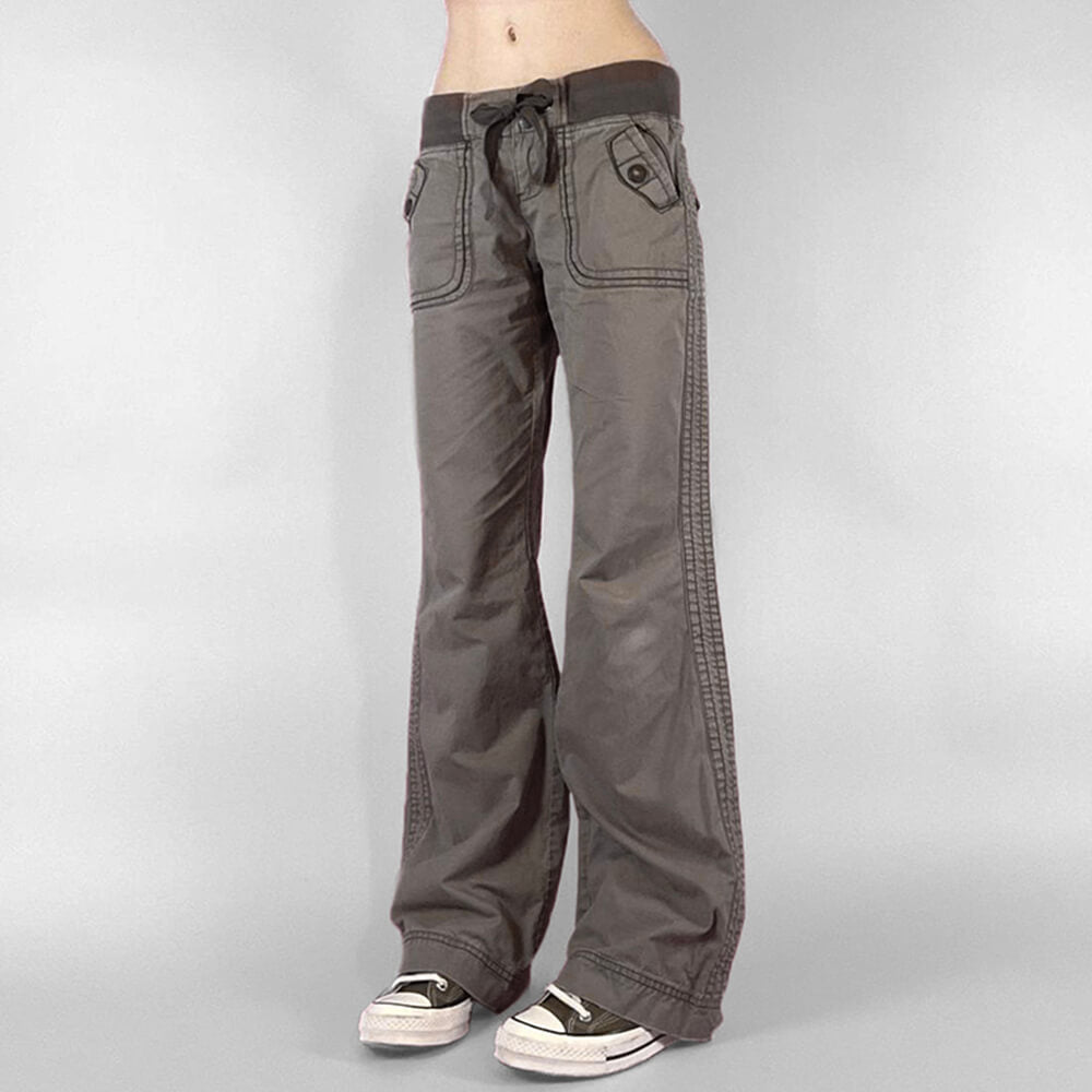 downtown girl drawstring denim pants