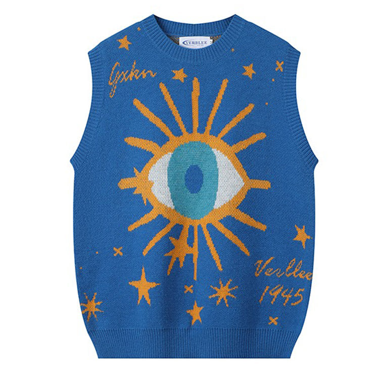all seeing eye & stars aesthetic vest