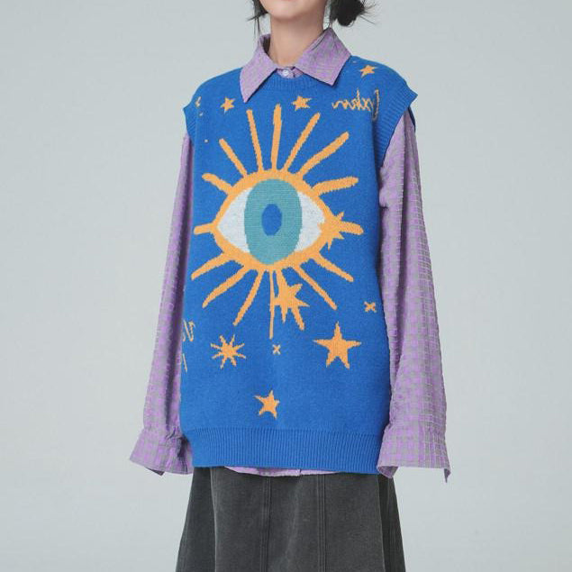all seeing eye & stars aesthetic vest