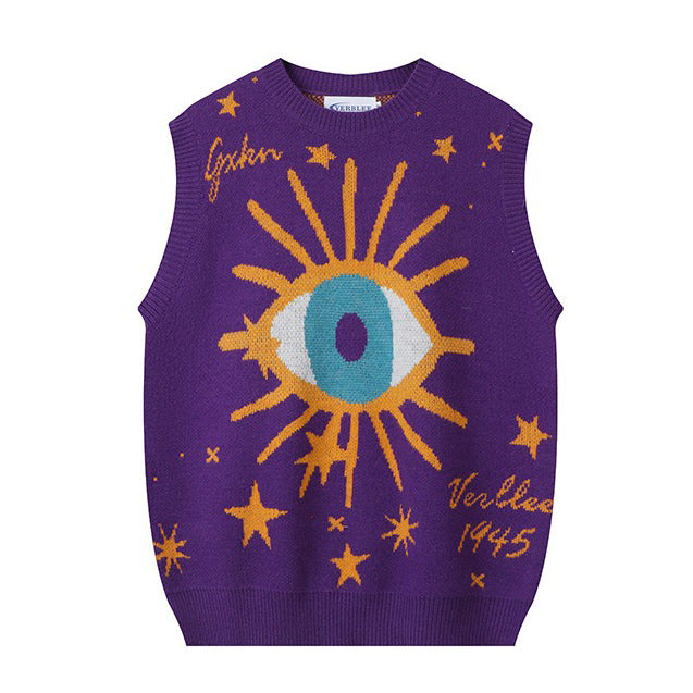 all seeing eye & stars aesthetic vest