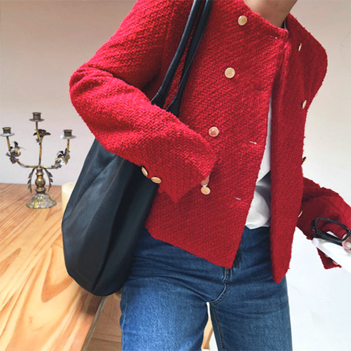old money style tweed jacket