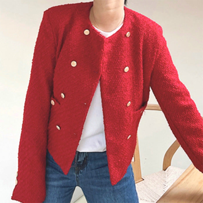 old money style tweed jacket