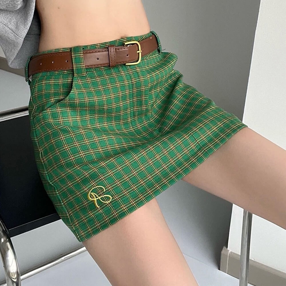 self made preppy mini skirt