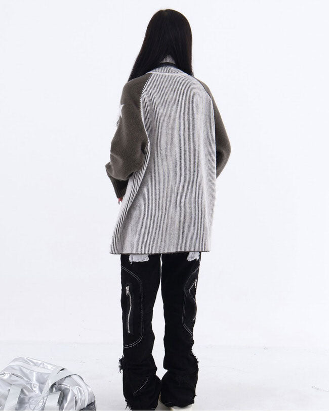 star girl aesthetic zip up sweater