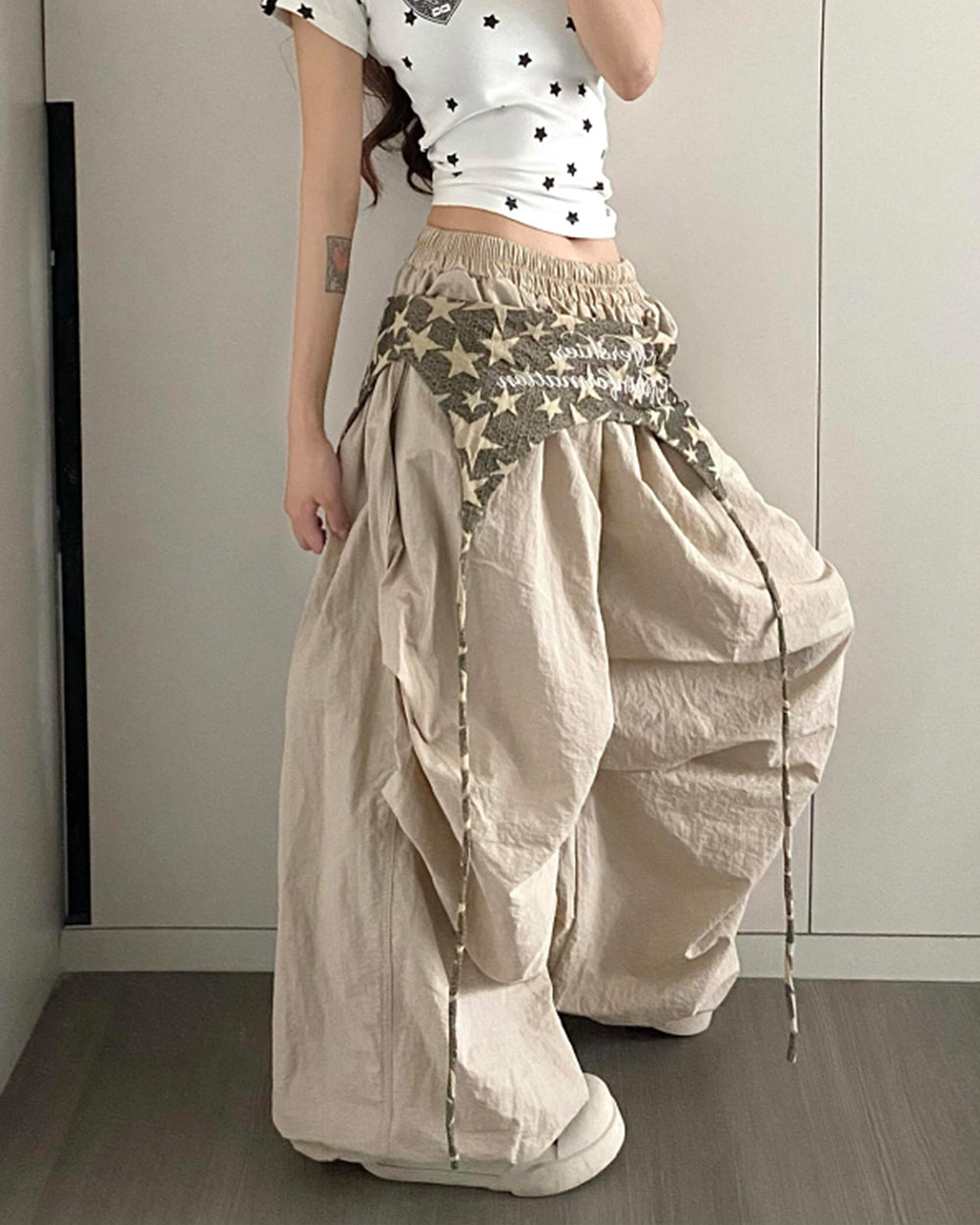 star girl layered baggy pants