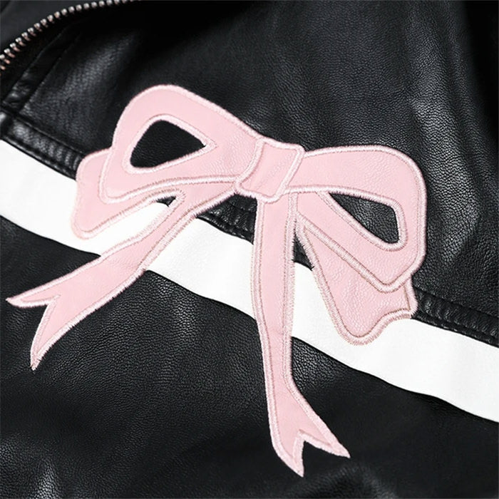 y2k bow motorcycle jacket